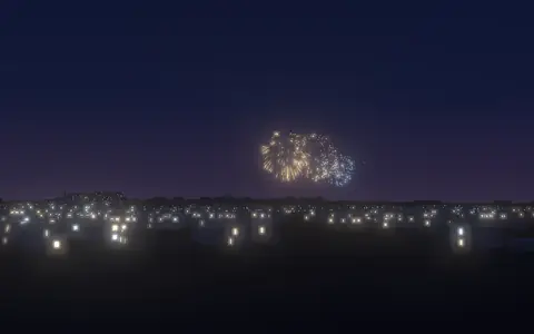 熊谷花火大会の候補地から見た花火(ハナビューの3D表示)