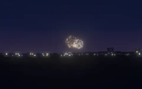 おおいた「夢」花火の候補地から見た花火(ハナビューの3D表示)